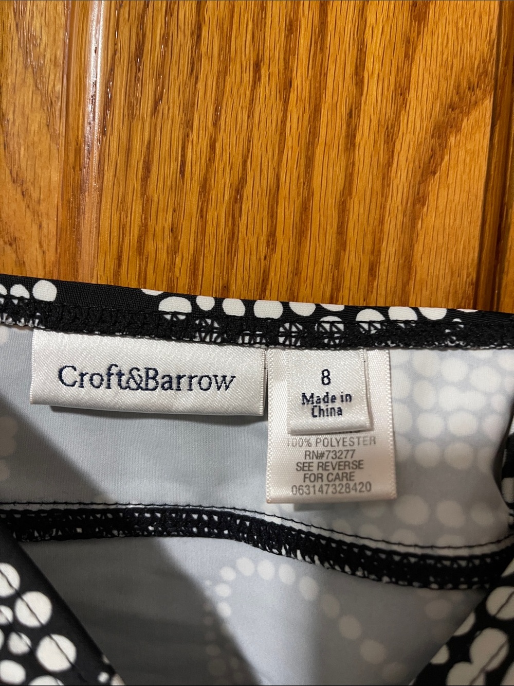croft & barrow Black and White Dot-Print Tank - Picture 2 of 4